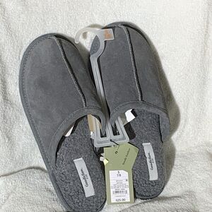 Goodfellow Mens Slippers Small 7/8 Gray Suede